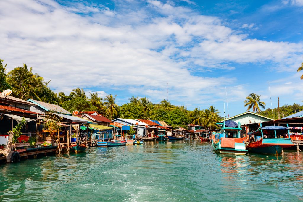 fishing village over the water in koh rong cambodia
