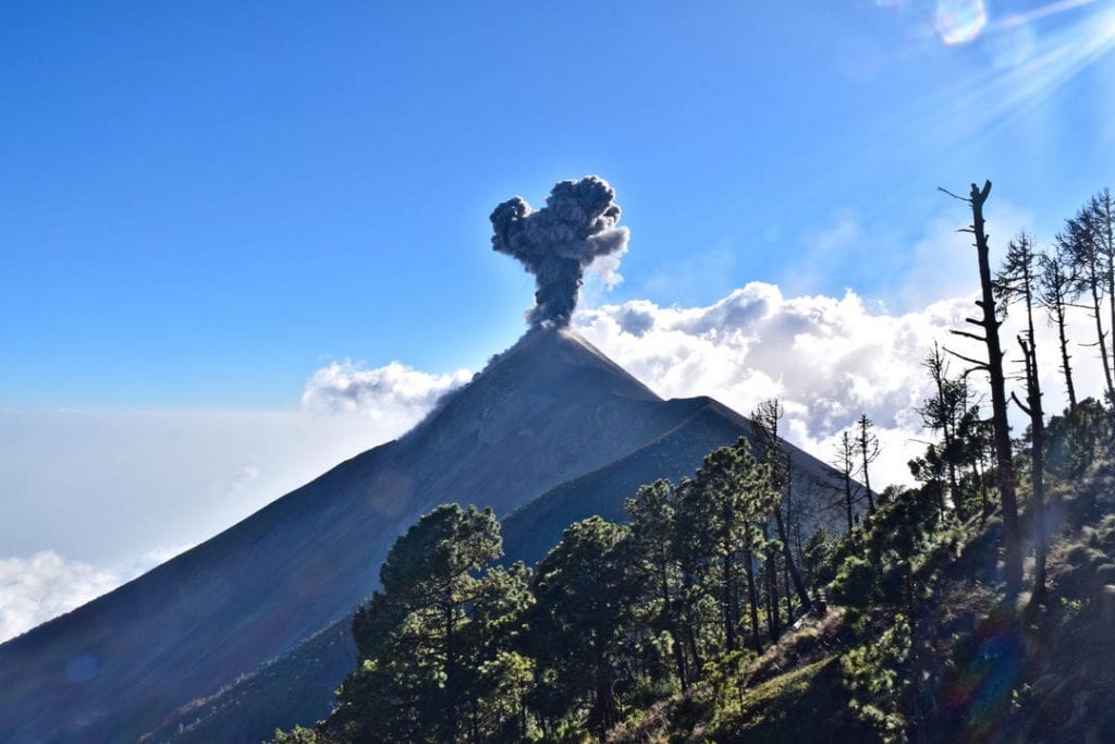 volcano fuego erupting