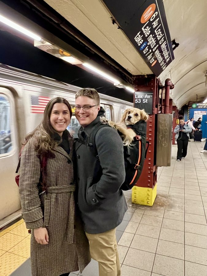 kate storm jeremy storm and ranger storm standing in front of nyc subway
