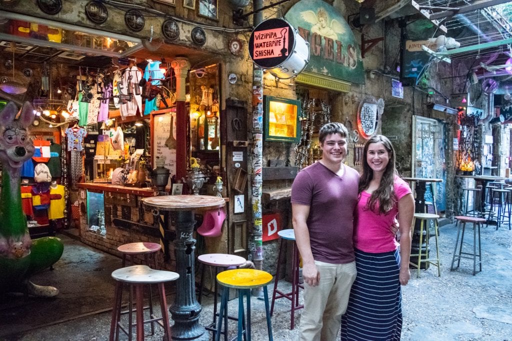 kate storm and jeremy storm at Szimpla Ruin Bar budapest hungary