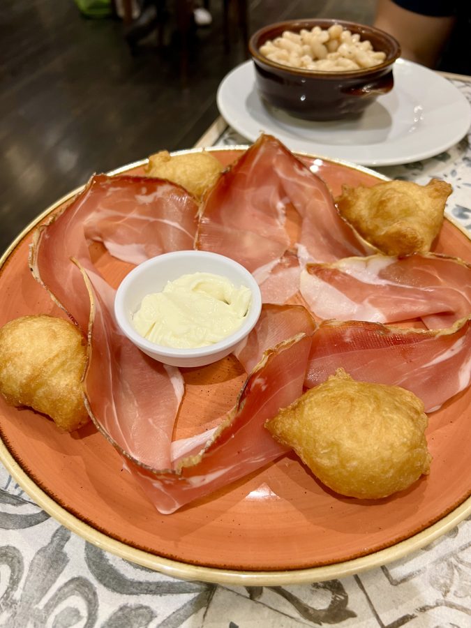 plate of coccoli served at a restaurant in florence italy, one of the most traditional foods in florence italy