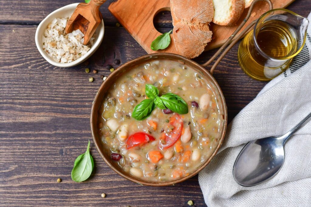 Tuscan ribollita shot from above, one of the best things to eat in Florence Italy
