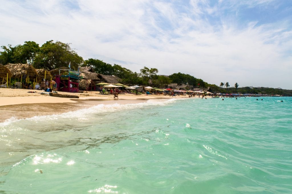playa blanca cartagena as seen from in the water