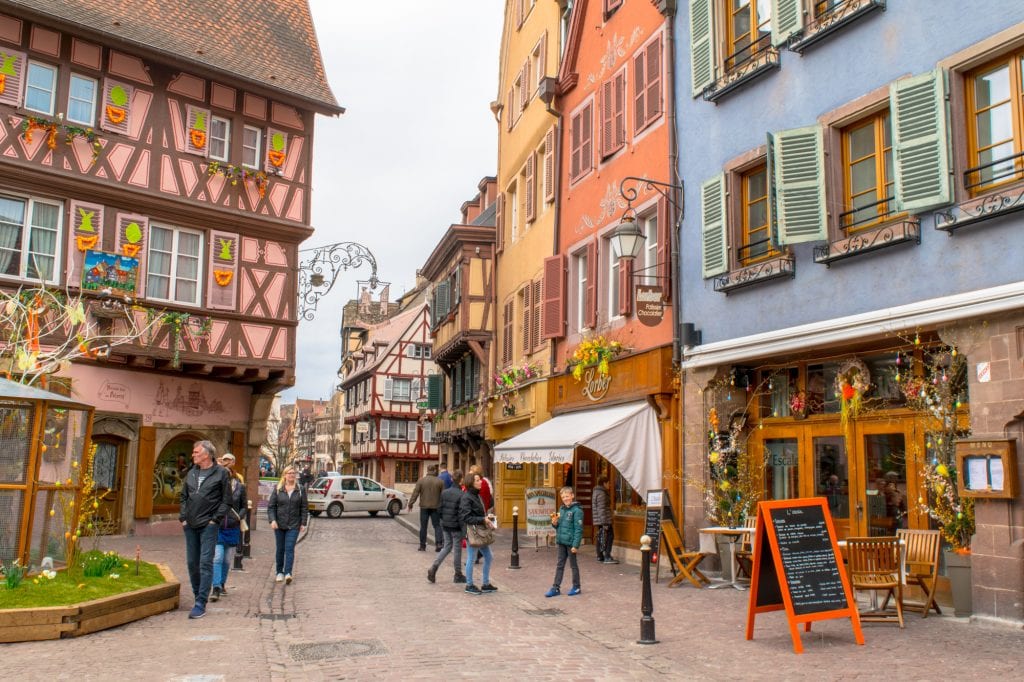 half timbered buildings in the historic center of colmar alsace france