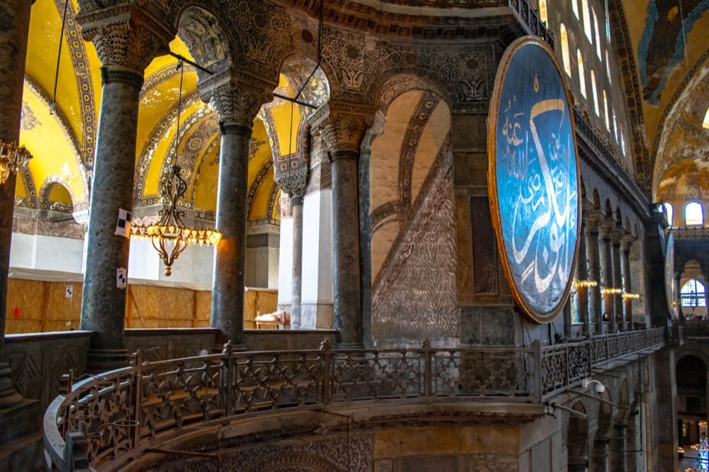 interior of Hagia Sophia, one of the best places to visit on a 2 day istanbul itinerary