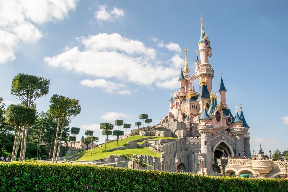 sleeping beauty castle at disneyland paris near paris france