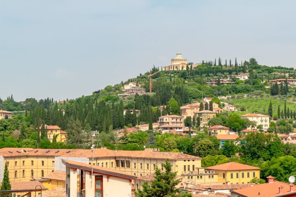 view of the hills surrounding verona in veneto italy