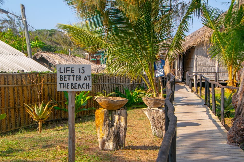 Tofo, Mozambique: Beach Sign