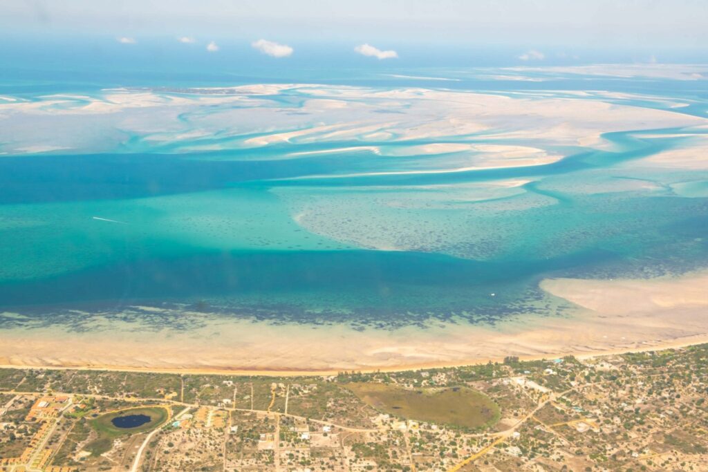 Vilanculos, Mozambique from the plane
