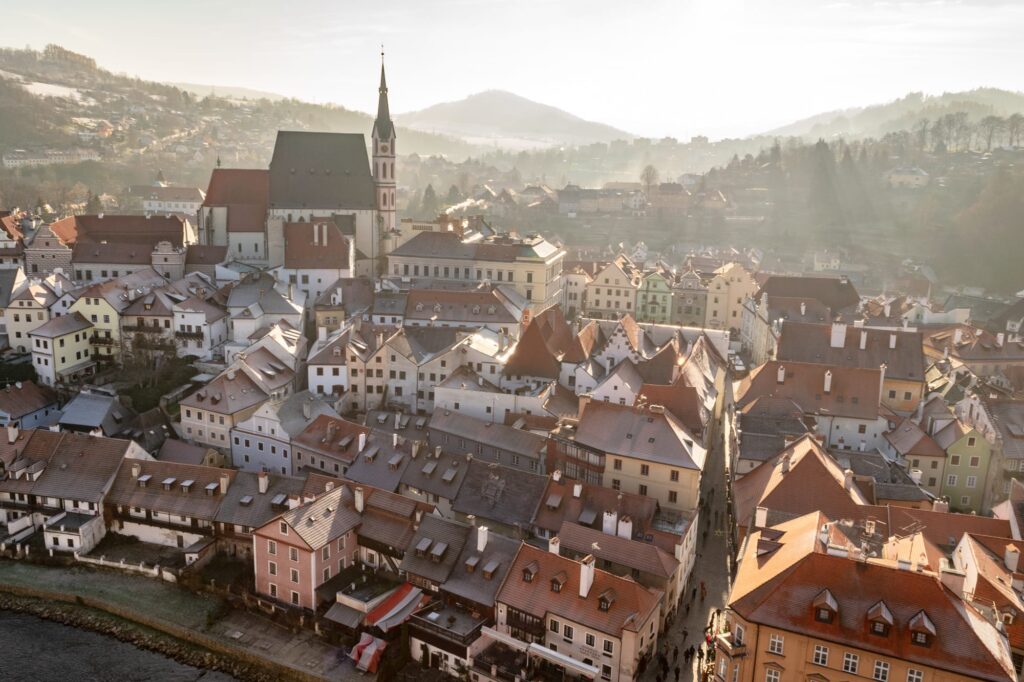 Winter in ÄeskĂ˝ Krumlov: View of the City