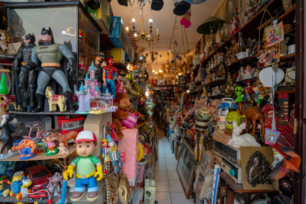 Interior of electic shop in Monastiraki Flea Market, 2 days in Athens itinerary