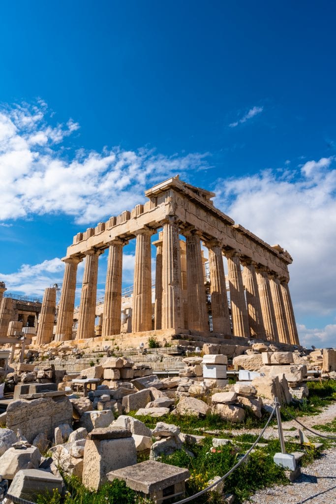 parthenon athens greece on a sunny day