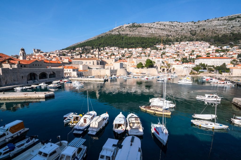 Fun Things to Do in Dubrovnik Croatia: Boats in Harbor from above