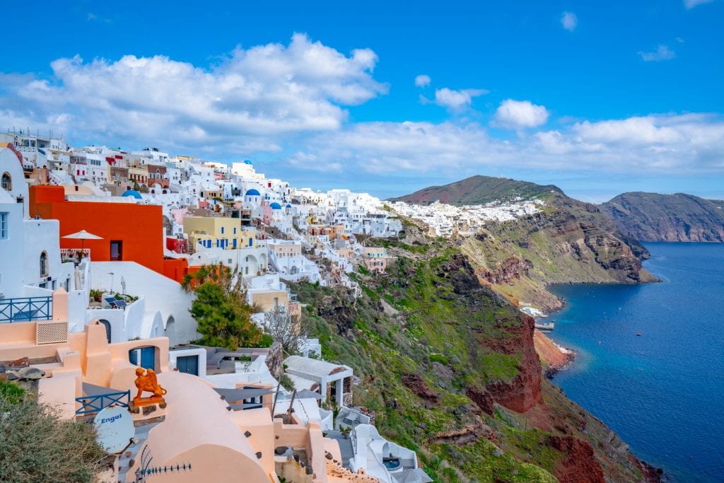 View of Oia along the caldera, 3 day Santorini itinerary