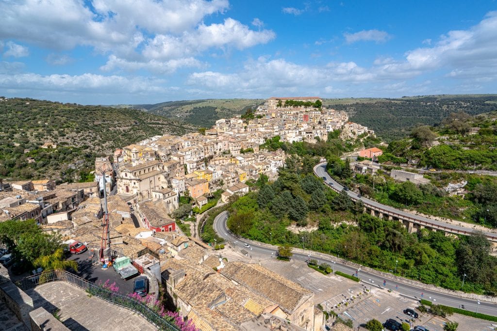 city of Ragusa Sicily as seen from above