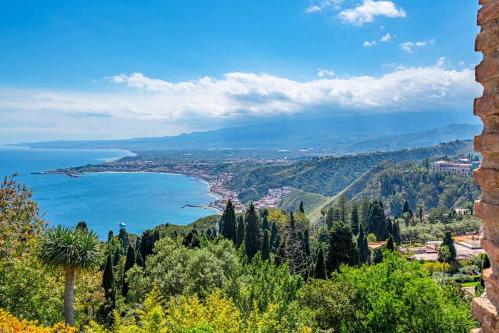 Photo of the view of the Ionian Sea from above