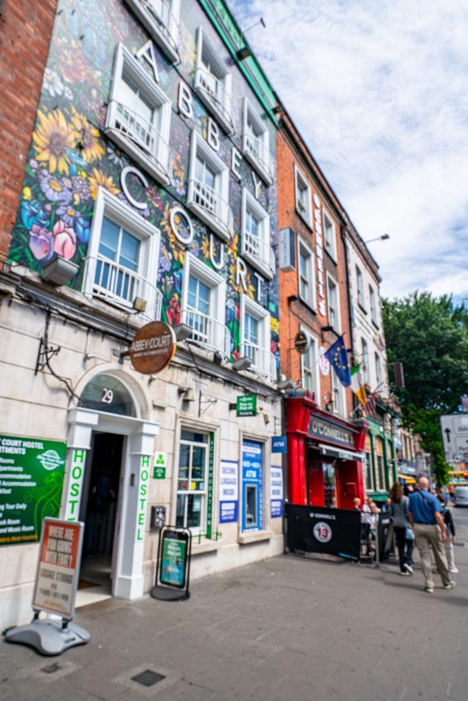 Exterior of Abbey Court Hostel in Dublin Ireland