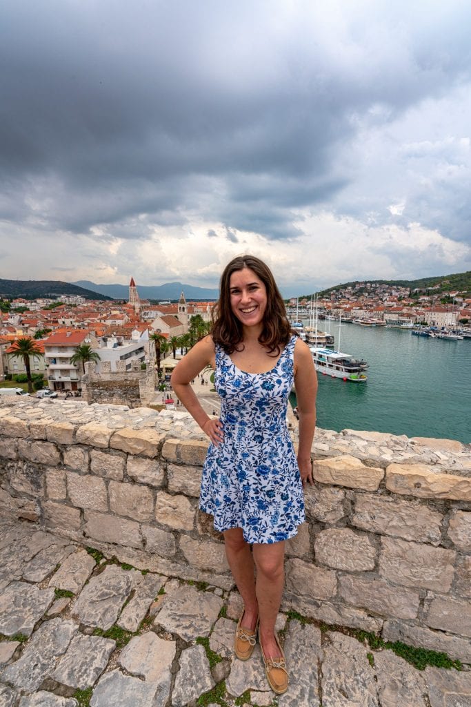 kate storm overlooking trogir croatia from fort