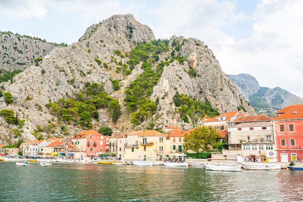 view of omis croatia with hills behind it