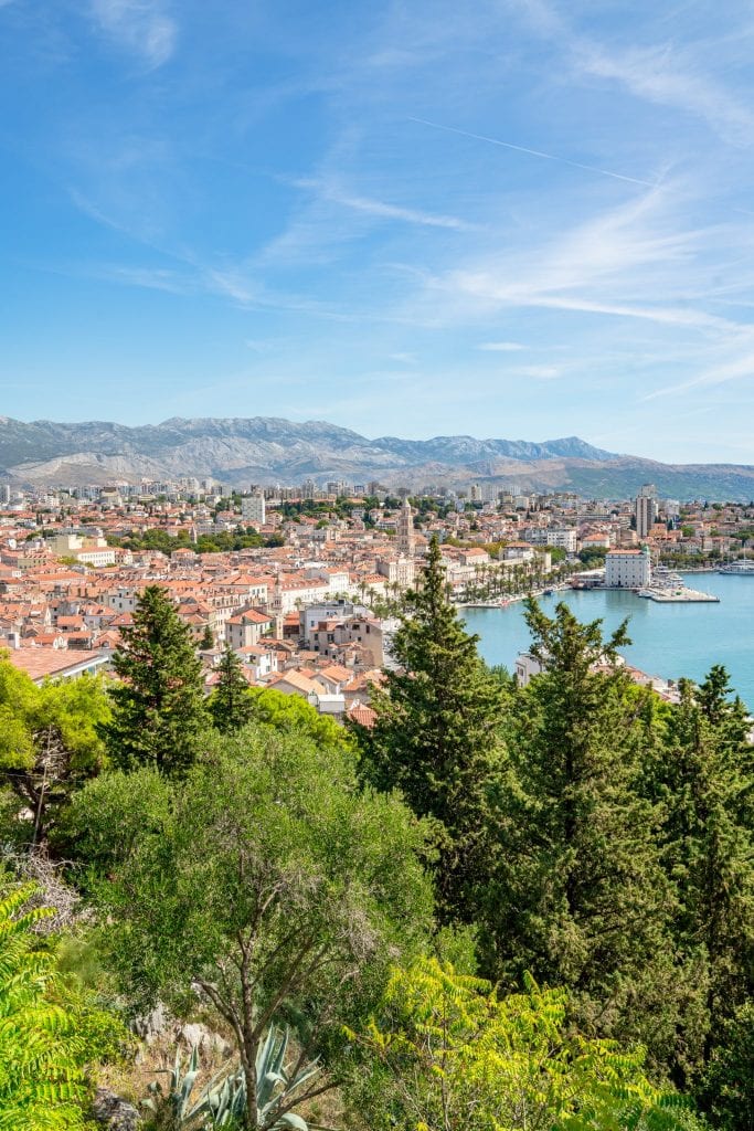 view of split croatia as seen from marjan hill, one of the best stops on a one day split itinerary