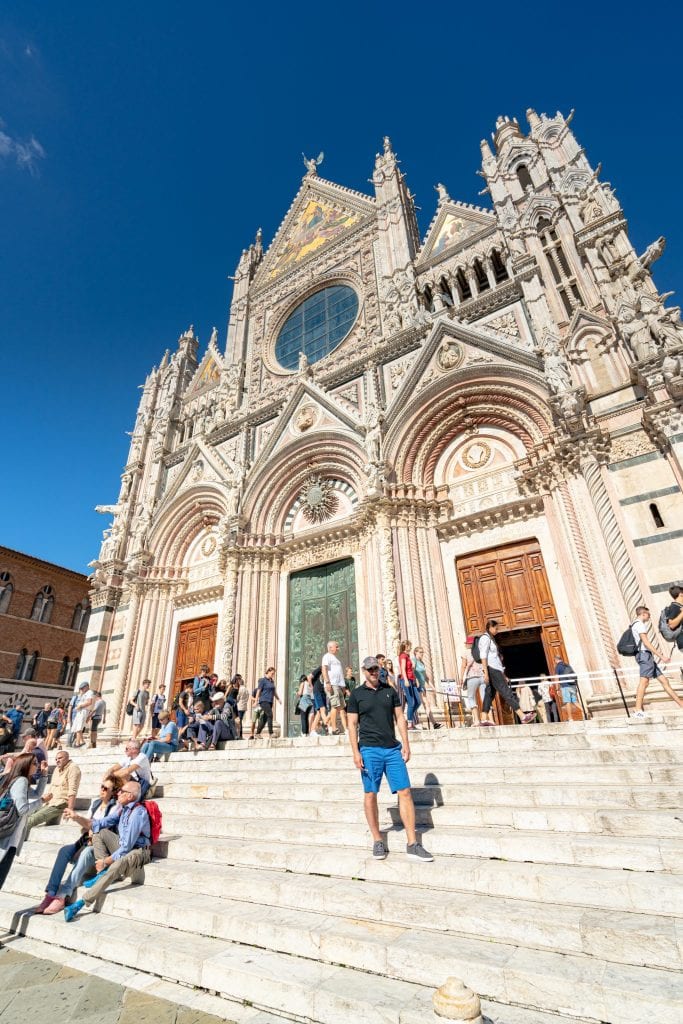 front facade of the siena cathedral, one of the best things to do in siena in day trip from florence