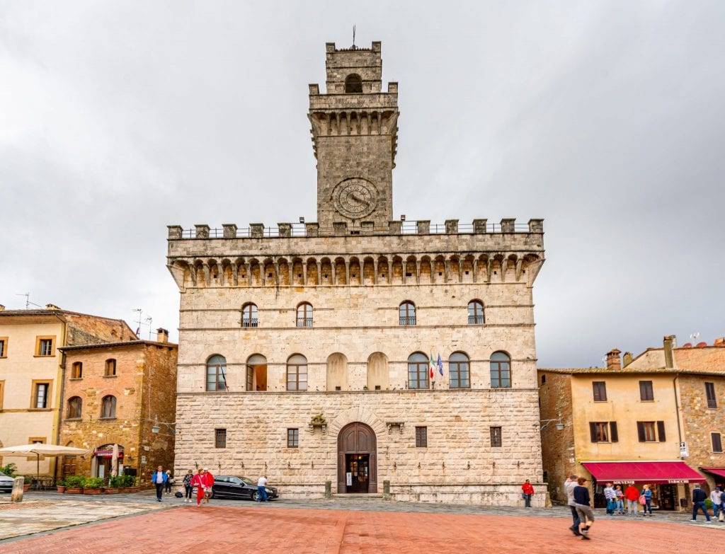 palazzo communale as seen from the front in montepulciano