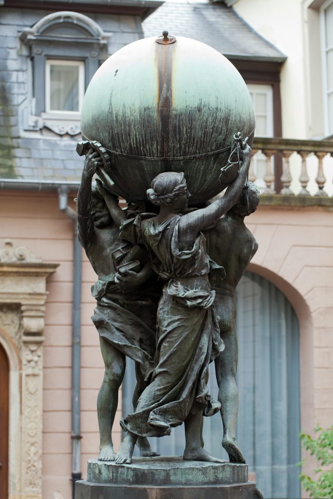 statue in the courtyard of musee bartholdi, one of the top attractions colmar france