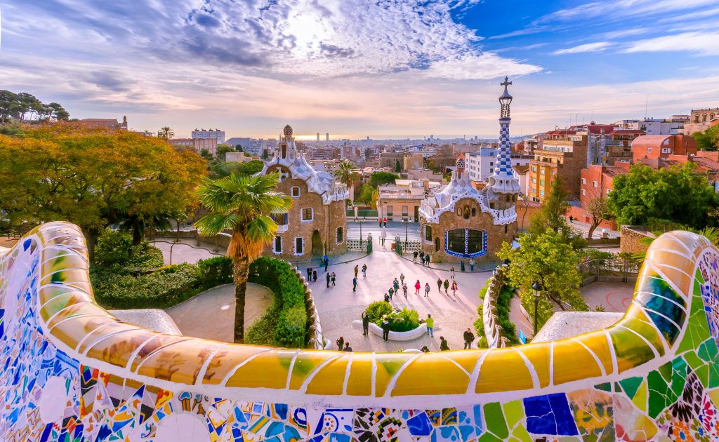 view of park guell in barcelona spain, a top europe bucket list travel destination