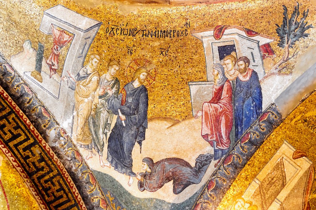 gold mosaics at chora church istanbul turkey