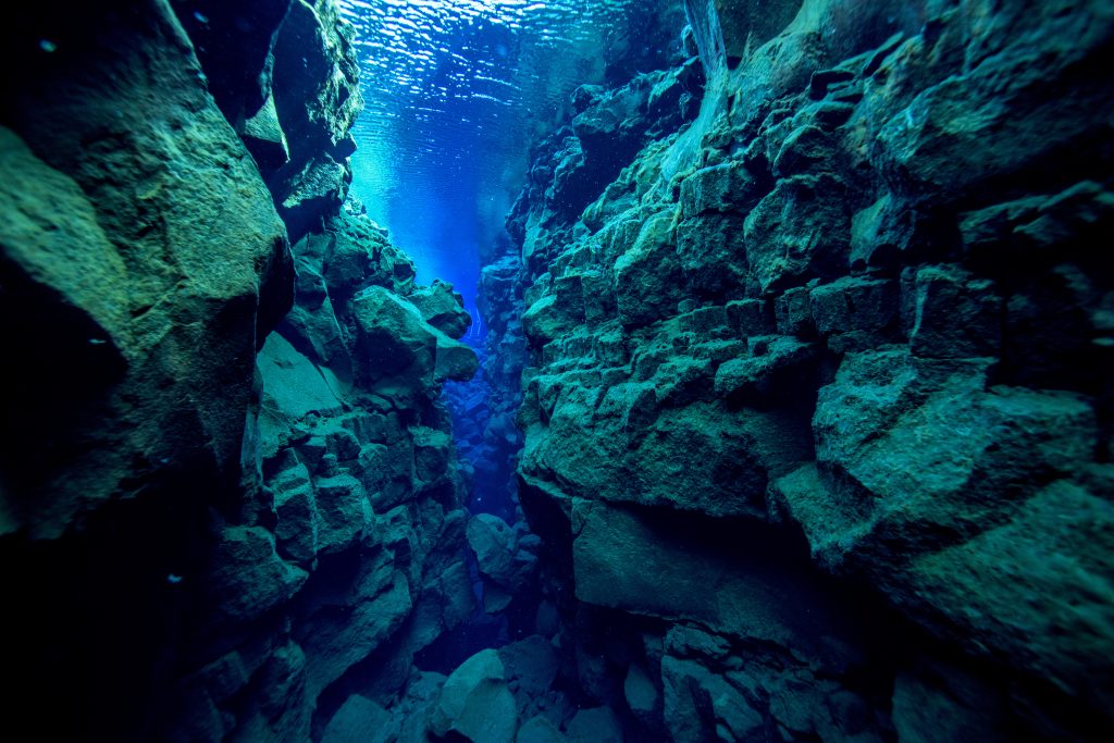 bright blue water of silfra iceland