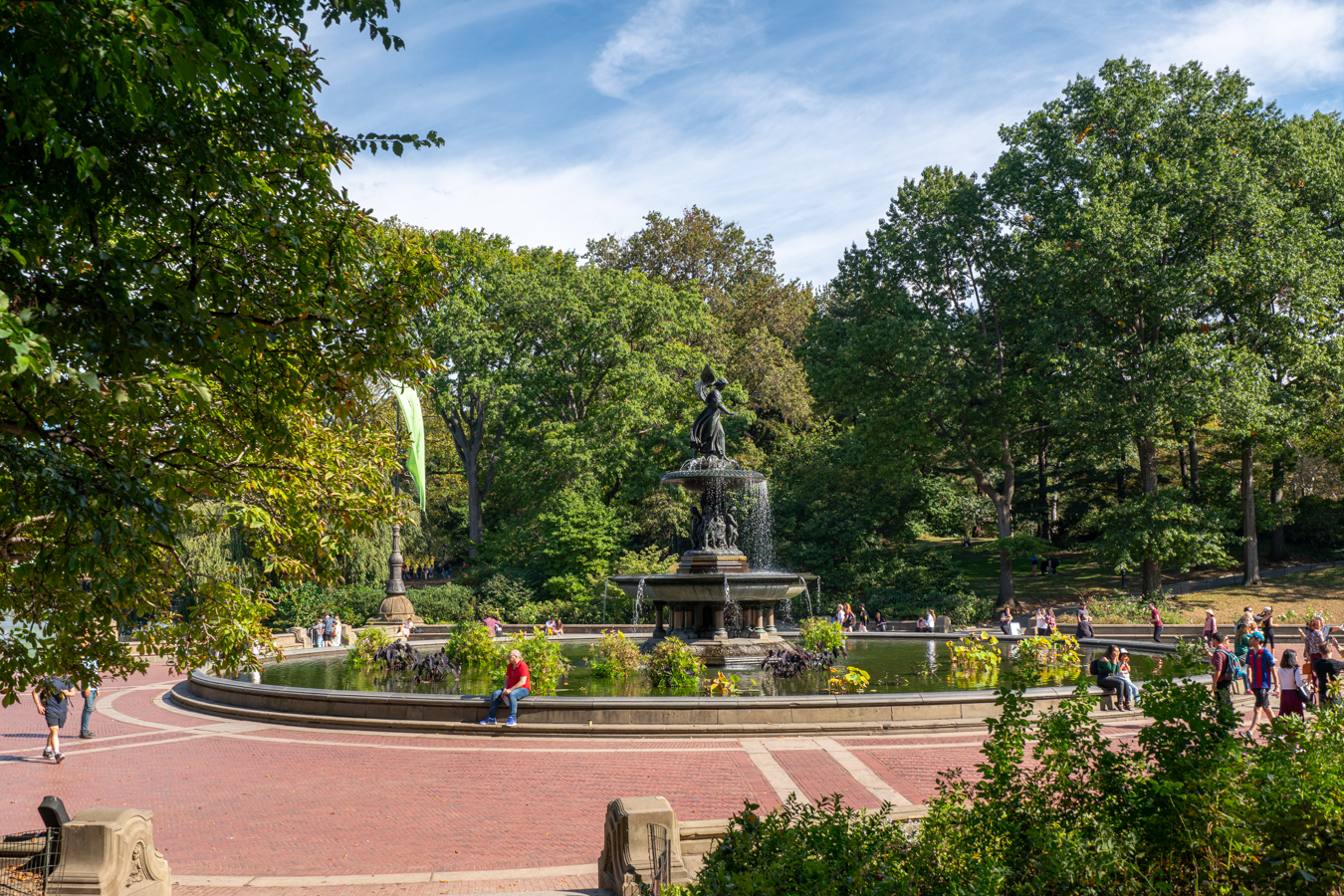 fountain in central park by bethesda terrace new york city
