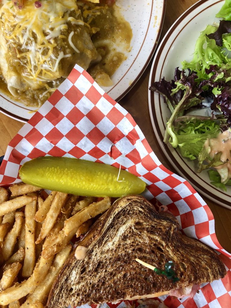 reuben with fries and a salad at moab grill one of the best places to eat moab utah