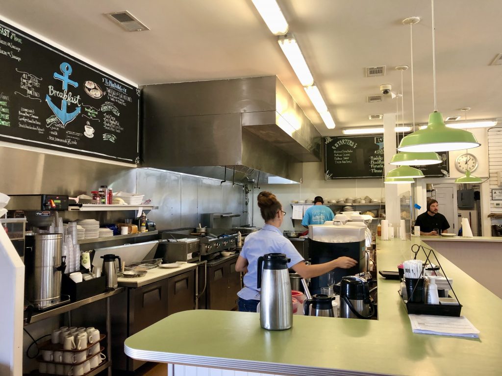 diner counter at oceanana pier, one of the best diners in atlantic beach north carolina