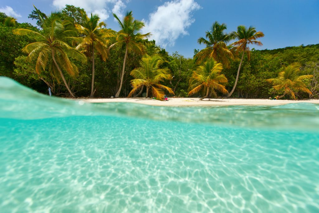 view of one of the best beaches in the us virgin islands as seen from the water