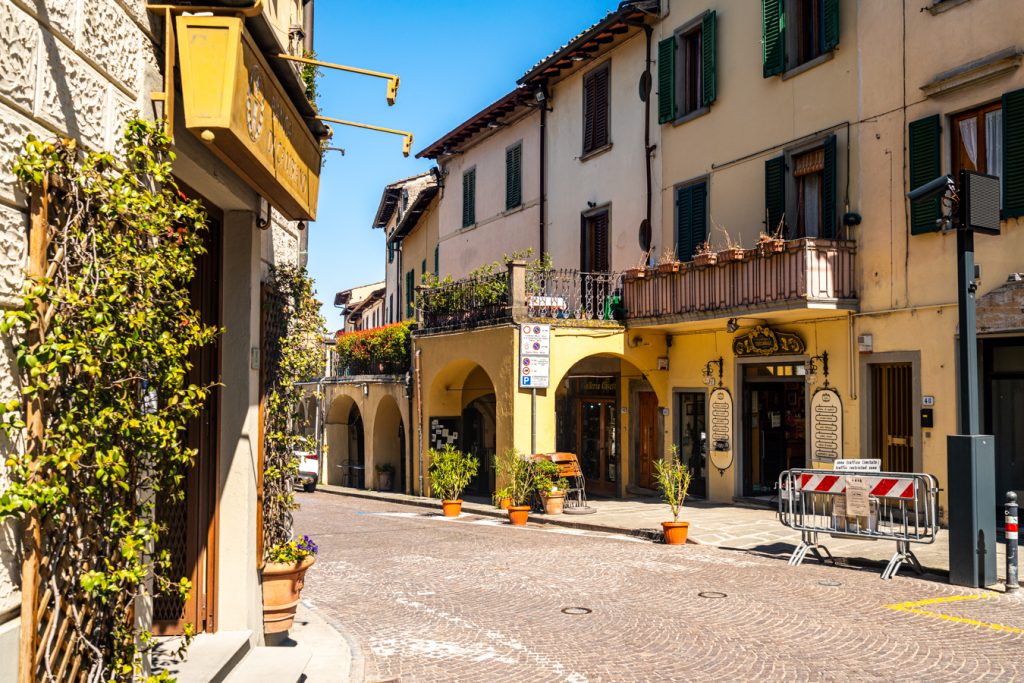 colorful street in greve in chianti