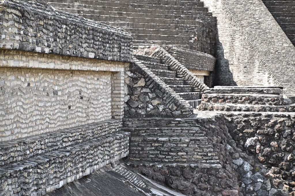 detailed photo of great pyramid of cholula stairs