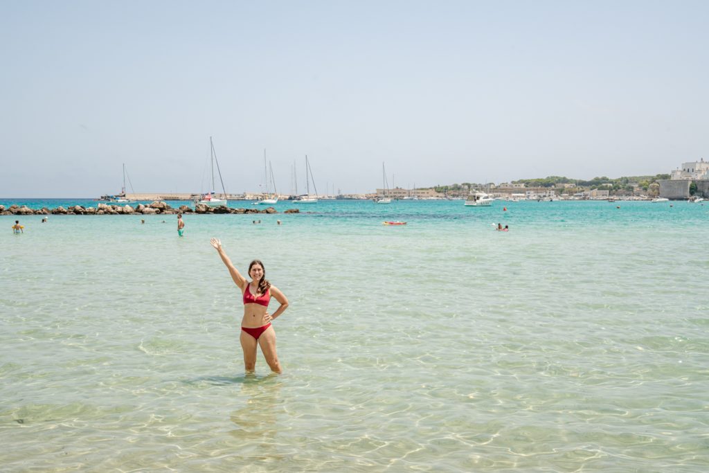 kate storm in the shallow water near centro storico of otranto italy things to do