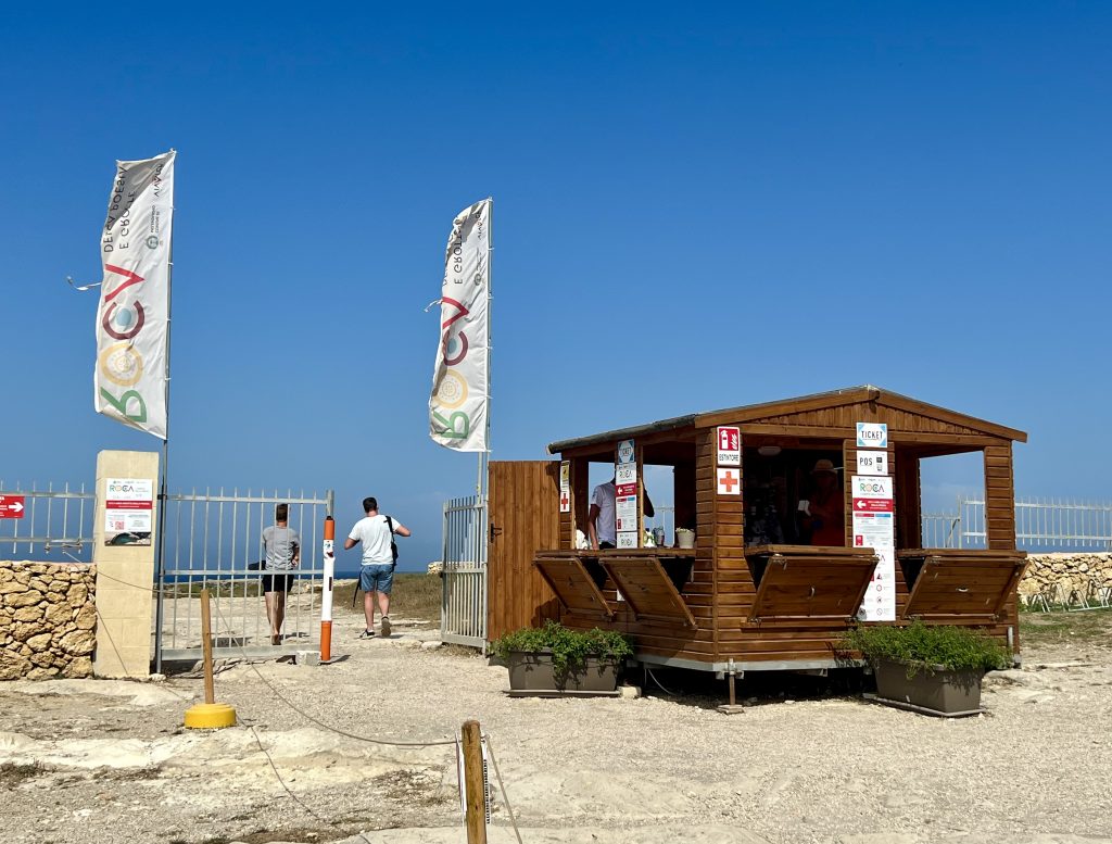 wood building marking entrance of grotta della poesia italy