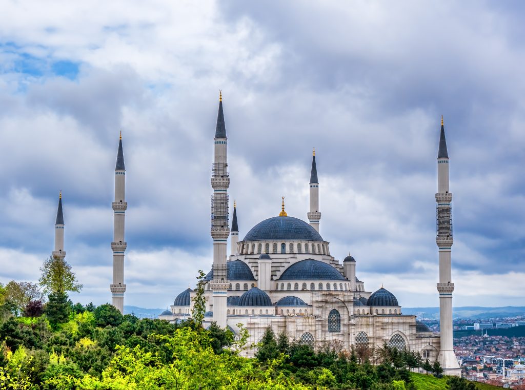 camlica mosque in istanbul as seen on a cloudy day