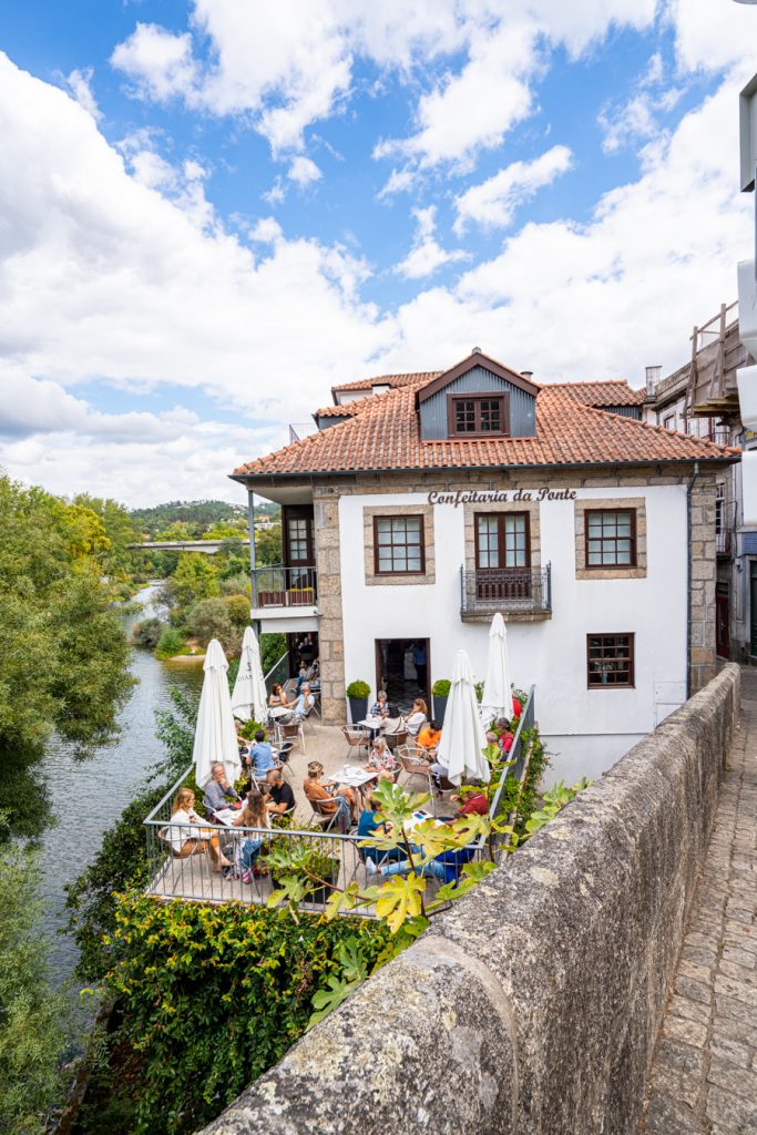 facade and balcony of confeitaria da ponte, one of the top places to eat in amarante