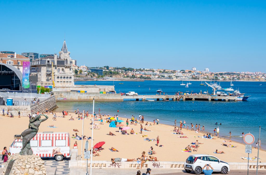 cascais beach as seen from above, one of the best things to do in cascais portugal