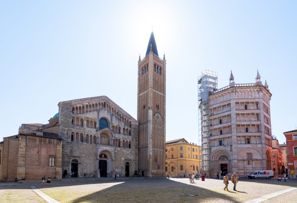 piazza del duomo with the cathedral and baptistery visible, the top attractions parma emilia romagna