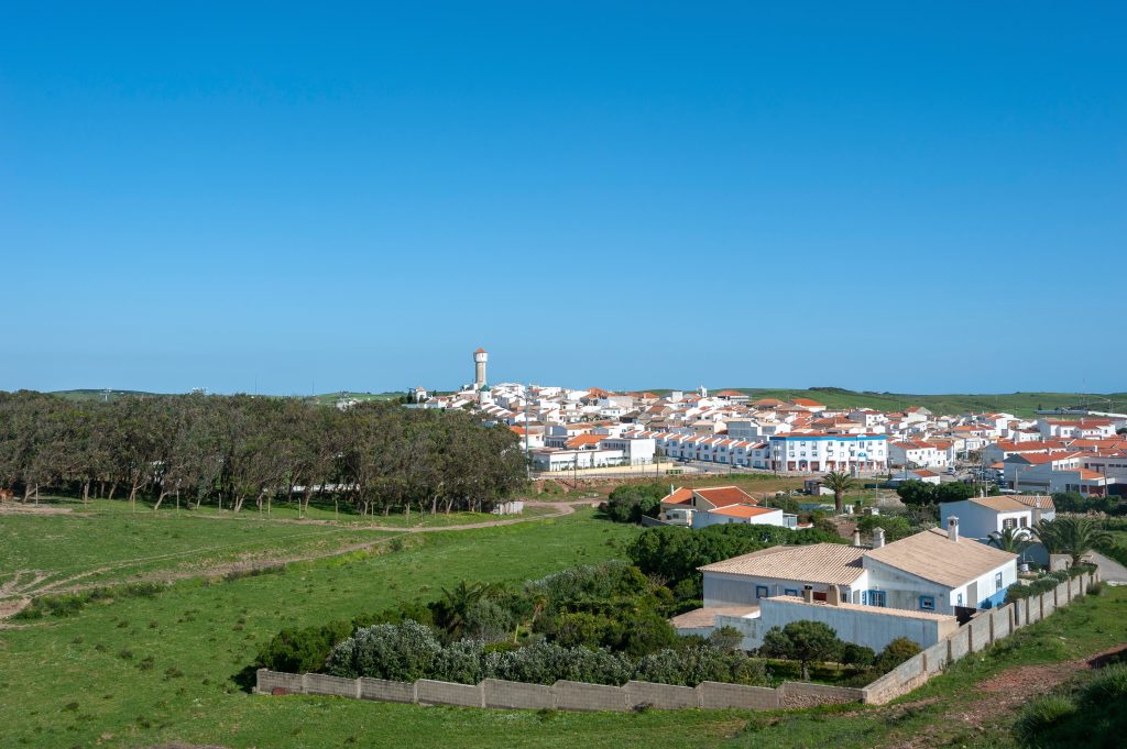 view of vila do bispo portugal from outside the city