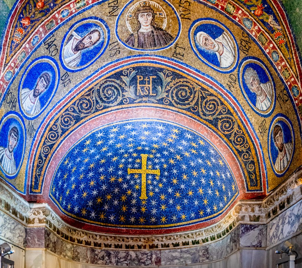 mosaics in st andrews chapel in ravenna, one of the best day trips from bologna italy
