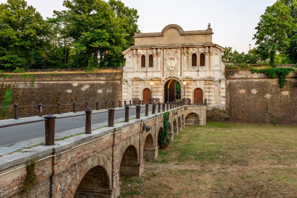entrance to citadel park parma italy