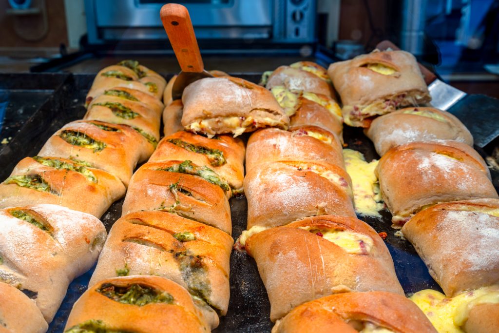 display of handbrot for sale at an advent market in bamberg germany during christmas season in bavaria