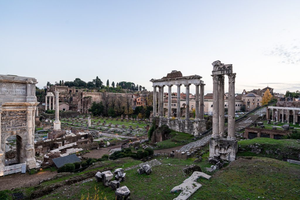view of the roman forum from behind piazza campidoglio, one of the best offbeat views of rome italy