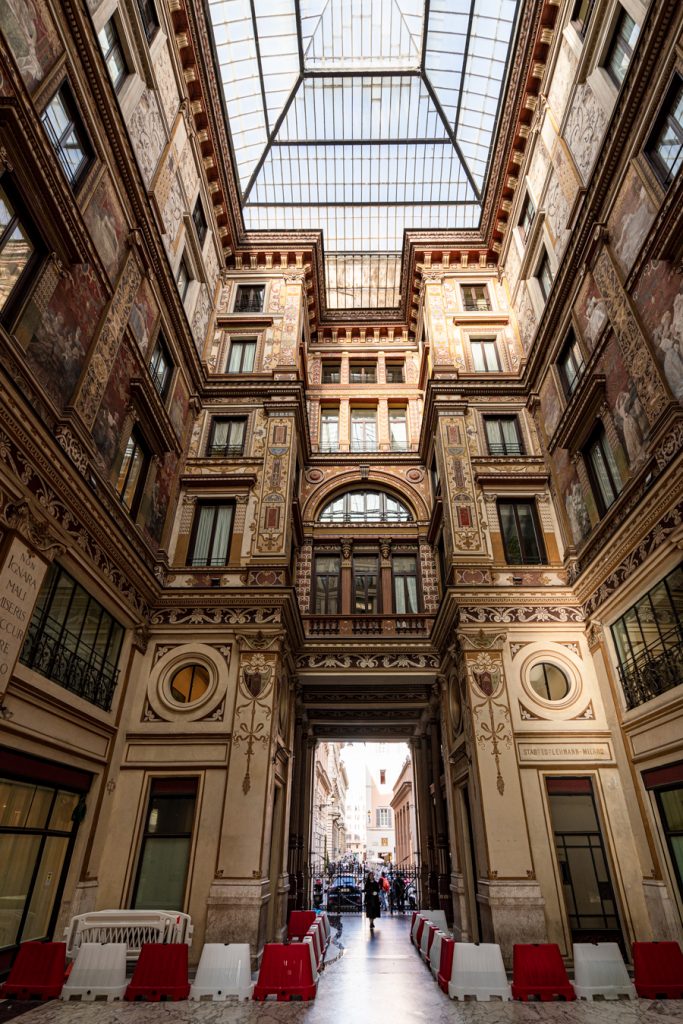 vertical view of the galleria sciarra rome italy