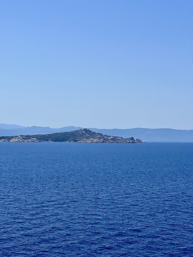 view of sardinia from grimaldi lines ferry spain to italy