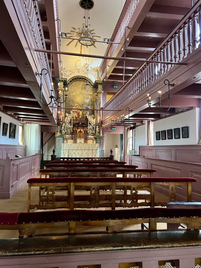 interior of our lord in the attic museum with altar at the front